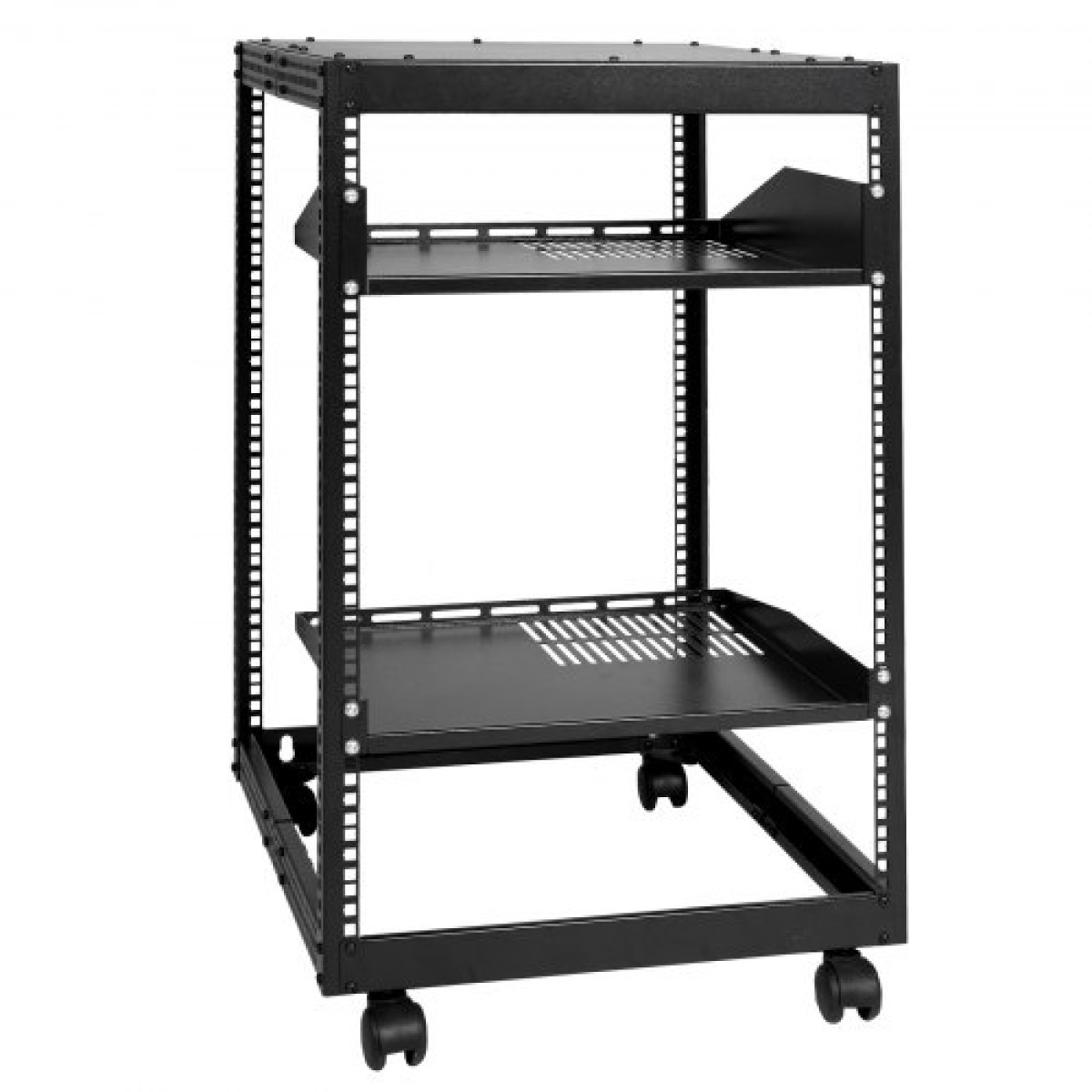 VEVOR 15U Open Frame Server Rack, 58,5-101,6cm/23-40 σε Ρυθμιζόμενο βάθος, Free Standing ή Wall Mount Network Server Rack, 4 Post AV Rack με Casters, Συγκρατεί όλο τον εξοπλισμό πληροφορικής δικτύου σας Μόντεμ AV Gear Router