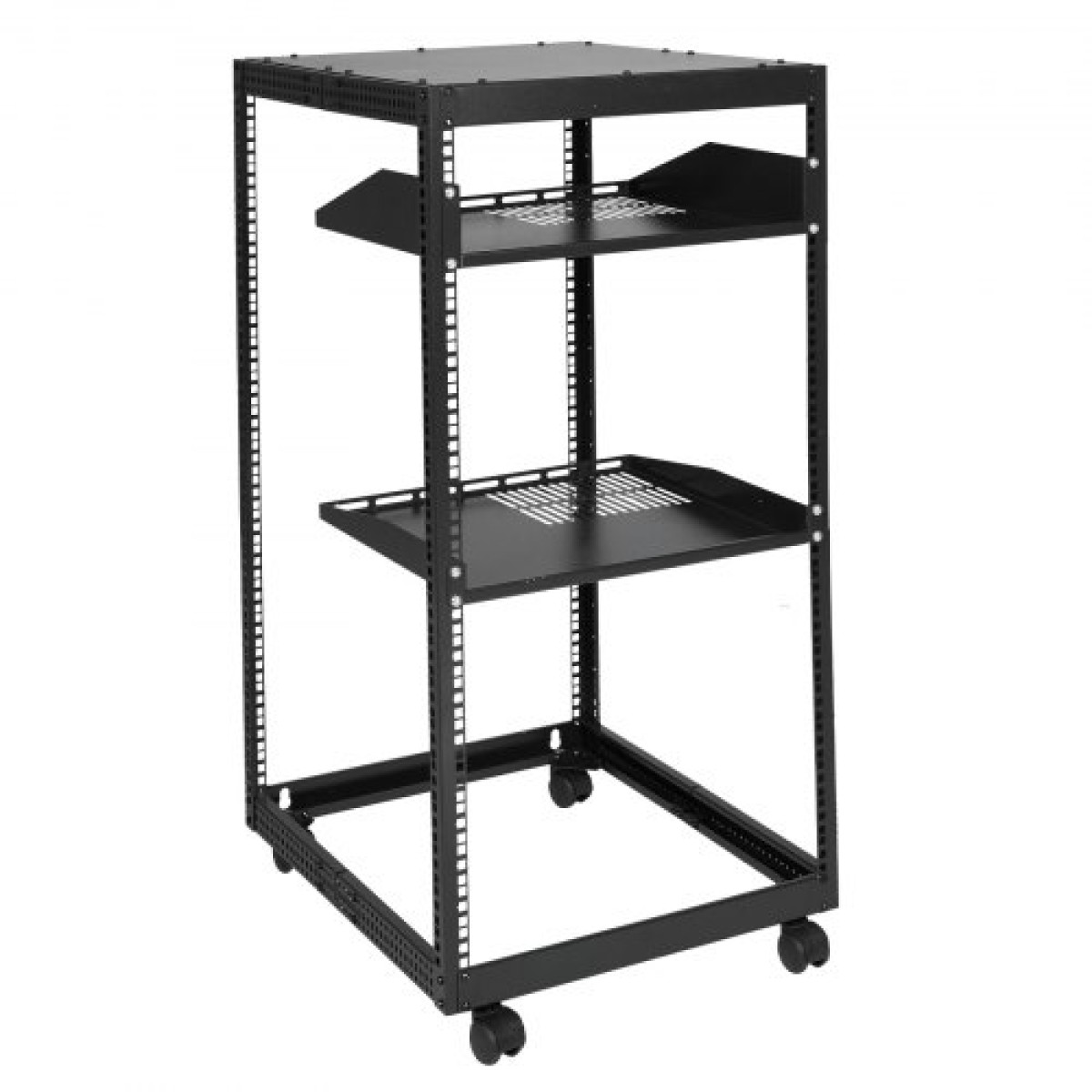 VEVOR 20U Open Frame Server Rack, 58,5-101,6cm/223-40 σε Ρυθμιζόμενο Βάθος, Free Standing ή Wall Mount Network Server Rack, 4 Post AV Rack με Casters, Συγκρατεί όλο τον εξοπλισμό πληροφορικής δικτύωσης σας Μόντεμ AV Gear Router