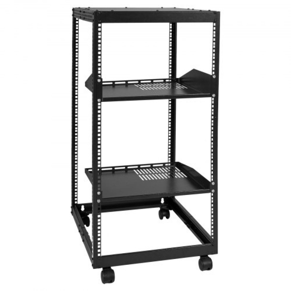 VEVOR 20U Open Frame Server Rack, 58,5-101,6cm/223-40 σε Ρυθμιζόμενο Βάθος, Free Standing ή Wall Mount Network Server Rack, 4 Post AV Rack με Casters, Συγκρατεί όλο τον εξοπλισμό πληροφορικής δικτύωσης σας Μόντεμ AV Gear Router