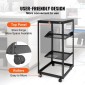 VEVOR 20U Open Frame Server Rack, 58,5-101,6cm/223-40 σε Ρυθμιζόμενο Βάθος, Free Standing ή Wall Mount Network Server Rack, 4 Post AV Rack με Casters, Συγκρατεί όλο τον εξοπλισμό πληροφορικής δικτύωσης σας Μόντεμ AV Gear Router
