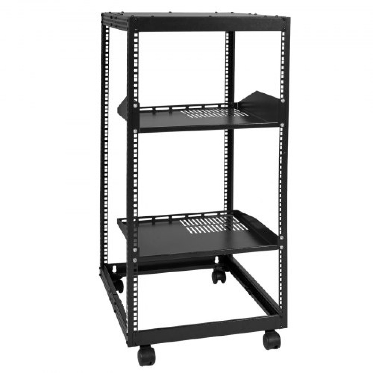VEVOR 20U Open Frame Server Rack, 58,5-101,6cm/223-40 σε Ρυθμιζόμενο Βάθος, Free Standing ή Wall Mount Network Server Rack, 4 Post AV Rack με Casters, Συγκρατεί όλο τον εξοπλισμό πληροφορικής δικτύωσης σας Μόντεμ AV Gear Router