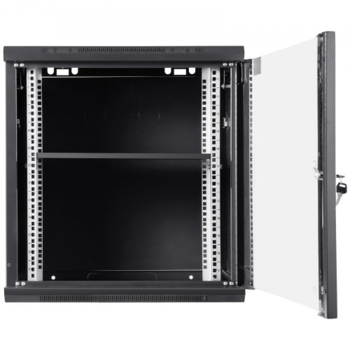 VEVOR 12U Wall Mount Network Server Cabinet, 39,4cm/15,5" Deep, Server Rack Cabinet Enclosure, 90 kg/200 lbs Μέγιστη χωρητικότητα φόρτωσης στο έδαφος, με πλευρικά πάνελ γυάλινης πόρτας κλειδώματος, για εξοπλισμό πληροφορικής, συσκευή A/V