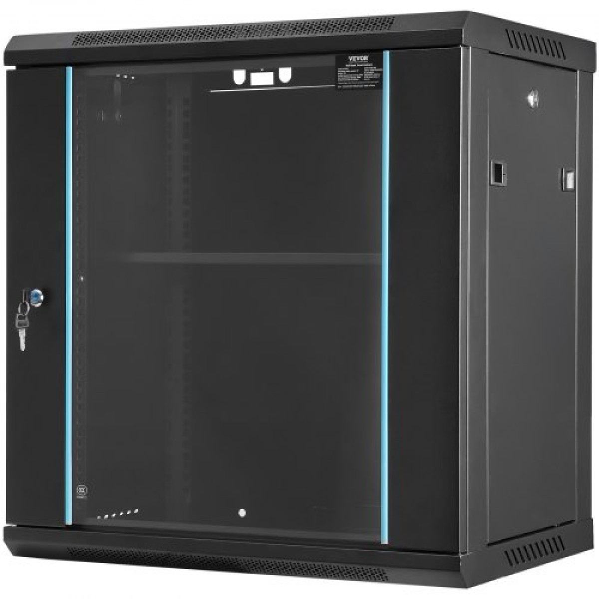 VEVOR 12U Wall Mount Network Server Cabinet, 39,4cm/15,5" Deep, Server Rack Cabinet Enclosure, 90 kg/200 lbs Μέγιστη χωρητικότητα φόρτωσης στο έδαφος, με πλευρικά πάνελ γυάλινης πόρτας κλειδώματος, για εξοπλισμό πληροφορικής, συσκευή A/V