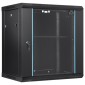 VEVOR 12U Wall Mount Network Server Cabinet, 39,4cm/15,5" Deep, Server Rack Cabinet Enclosure, 90 kg/200 lbs Μέγιστη χωρητικότητα φόρτωσης στο έδαφος, με πλευρικά πάνελ γυάλινης πόρτας κλειδώματος, για εξοπλισμό πληροφορικής, συσκευή A/V