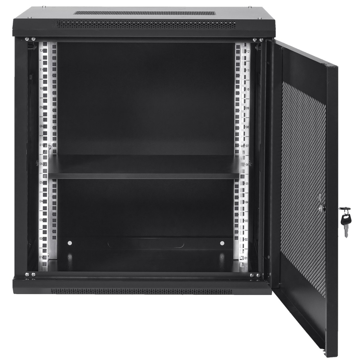 VEVOR 12U Wall Mount Network Server Cabinet, 39,4cm/15,5" Deep, Server Rack Cabinet Enclosure, 90kg/200 lbs Μέγιστη χωρητικότητα φορτίου στο έδαφος, με πλευρικά πάνελ πόρτας κλειδώματος, για εξοπλισμό πληροφορικής, συσκευές A/V