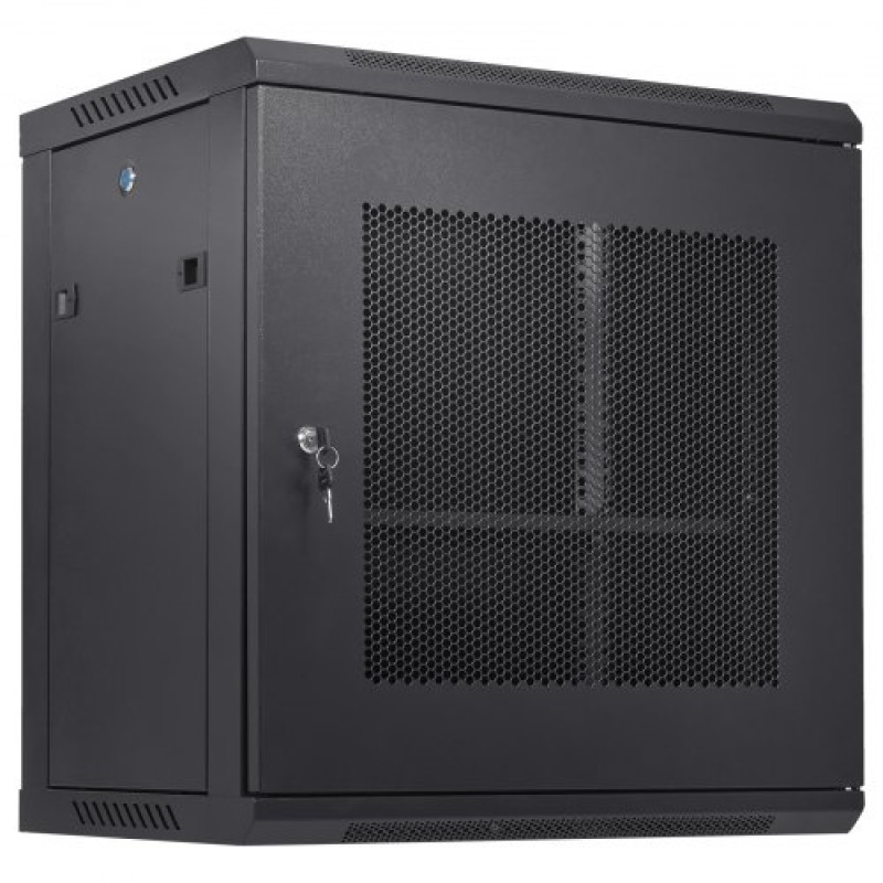 VEVOR 12U Wall Mount Network Server Cabinet, 39,4cm/15,5" Deep, Server Rack Cabinet Enclosure, 90kg/200 lbs Μέγιστη χωρητικότητα φορτίου στο έδαφος, με πλευρικά πάνελ πόρτας κλειδώματος, για εξοπλισμό πληροφορικής, συσκευές A/V