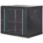 VEVOR 9U Wall Mount Network Server Cabinet, 60x45x50cm, 39,4 cm Deep, Server Rack Cabinet Enclosure, 90,7 kg Μέγ.Χωρητικότητα φόρτωσης στο έδαφος, με πλευρικά πάνελ γυάλινης πόρτας κλειδώματος, για εξοπλισμό πληροφορικής, συσκευές A/V
