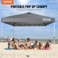 Σκηνή με κουβούκλιο VEVOR Pop Up, 10 x 10 πόδια, 250 D PU ασημένια επίστρωση, με φορητή τσάντα κυλίνδρου και 4 σακούλες άμμου, αδιάβροχο κιόσκι για πάρτι, κάμπινγκ, εμπορικές εκδηλώσεις, σκούρο γκρι
