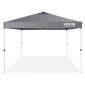 Σκηνή με κουβούκλιο VEVOR Pop Up, 10 x 10 πόδια, 250 D PU ασημένια επίστρωση, με φορητή τσάντα κυλίνδρου και 4 σακούλες άμμου, αδιάβροχο κιόσκι για πάρτι, κάμπινγκ, εμπορικές εκδηλώσεις, σκούρο γκρι
