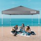 Σκηνή με κουβούκλιο VEVOR Pop Up, 10 x 10 πόδια, 250 D PU ασημένια επίστρωση, με φορητή τσάντα κυλίνδρου και 4 σακούλες άμμου, αδιάβροχο κιόσκι για πάρτι, κάμπινγκ, εμπορικές εκδηλώσεις, σκούρο γκρι