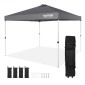 Σκηνή με κουβούκλιο VEVOR Pop Up, 10 x 10 πόδια, 250 D PU ασημένια επίστρωση, με φορητή τσάντα κυλίνδρου και 4 σακούλες άμμου, αδιάβροχο κιόσκι για πάρτι, κάμπινγκ, εμπορικές εκδηλώσεις, σκούρο γκρι