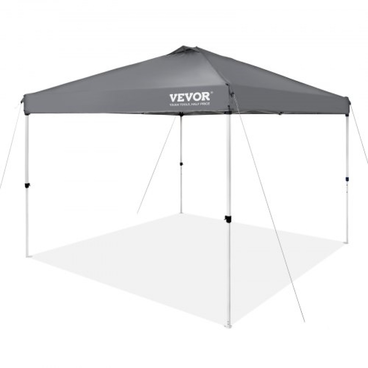 Σκηνή με κουβούκλιο VEVOR Pop Up, 10 x 10 πόδια, 250 D PU ασημένια επίστρωση, με φορητή τσάντα κυλίνδρου και 4 σακούλες άμμου, αδιάβροχο κιόσκι για πάρτι, κάμπινγκ, εμπορικές εκδηλώσεις, σκούρο γκρι