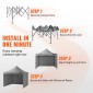 VEVOR Pop Up Σκηνή με κουβούκλιο Εξωτερική σκηνή κιόσκι 304,8 x 304,8 cm με πλαϊνά τοιχώματα σκούρο γκρι