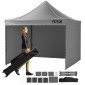 VEVOR Pop Up Σκηνή με κουβούκλιο Εξωτερική σκηνή κιόσκι 304,8 x 304,8 cm με πλαϊνά τοιχώματα σκούρο γκρι