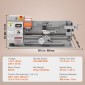 VEVOR Mini Metal Lathe Machine, 17,8 cm x 40,7 cm, 800W Precision Benchtop Power Metal Lathe, 150-2500 RPM Συνεχώς μεταβλητή ταχύτητα, με 9,9 cm 3-σιαγόνι μεταλλικό τσοκ εργαλειοθήκη για επεξεργασία ανταλλακτικών ακριβείας