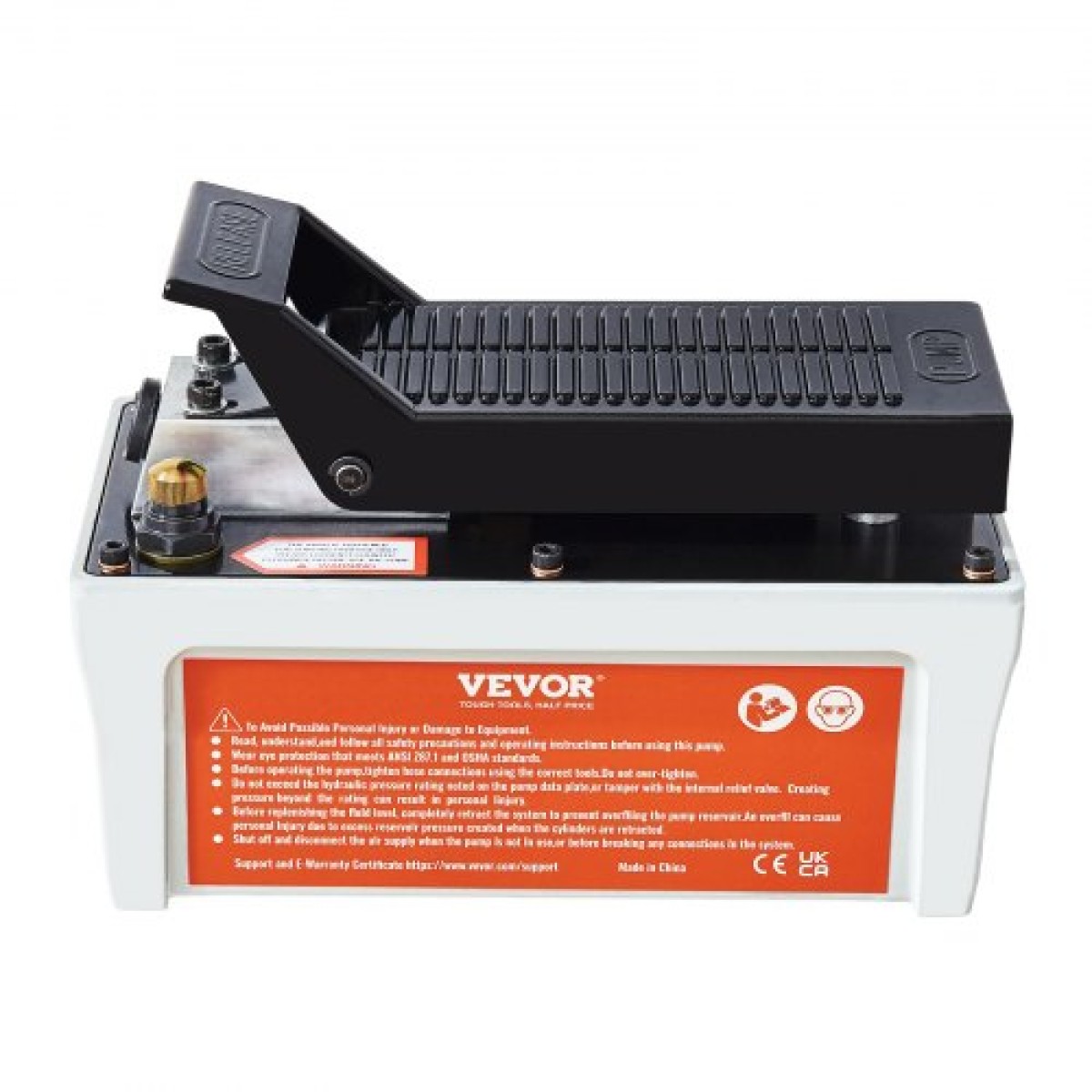 VEVOR Air Hydraulic Pump, 6895 bar 1,9L Reservoir, NPT 10mm Oil Outlet, NPT 6,4mm Pipe, 2m Pipe, Foot Actuated Hydraulic Pump Air Treadle for Auto Body Frame Machines and Pulling Post, Γκρι
