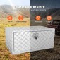 VEVOR Underbody Truck Box, 36"×24"×24" Pickup Storage Box, Heavy Duty Aluminum Diamond Plate Tool Box με κλειδαριά και κλειδιά, Αδιάβροχο κουτί αποθήκευσης τρέιλερ με μάνταλο T-handle για φορτηγό, φορτηγό, ρυμουλκούμενο