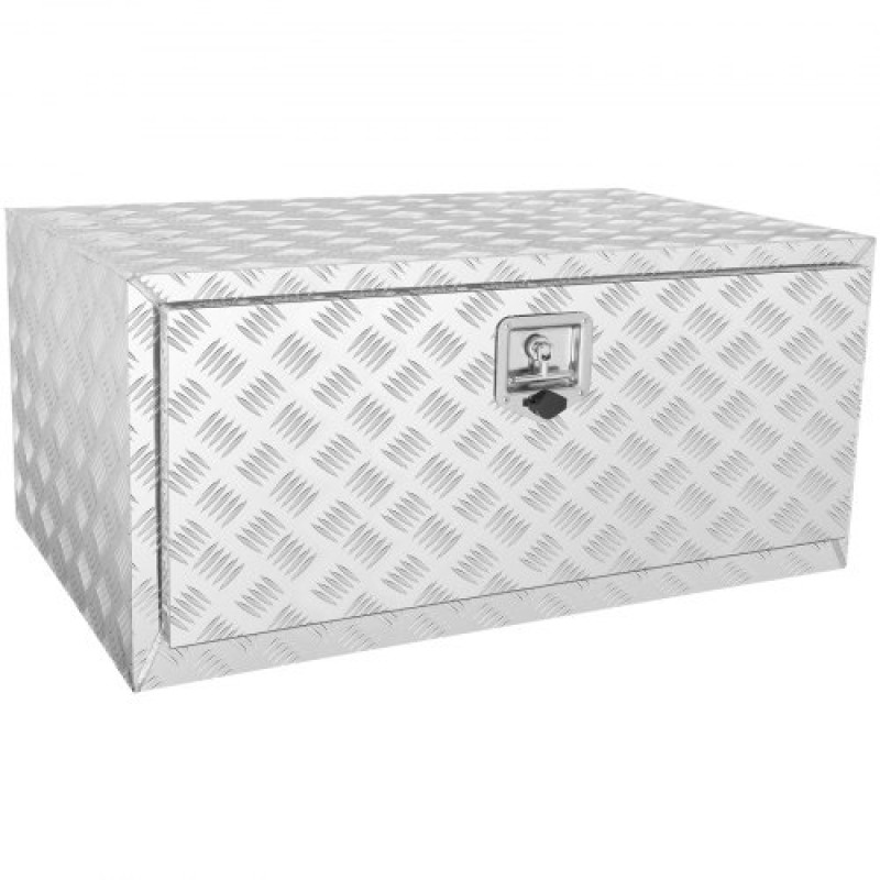 VEVOR Underbody Truck Box, 36"×24"×24" Pickup Storage Box, Heavy Duty Aluminum Diamond Plate Tool Box με κλειδαριά και κλειδιά, Αδιάβροχο κουτί αποθήκευσης τρέιλερ με μάνταλο T-handle για φορτηγό, φορτηγό, ρυμουλκούμενο