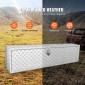 VEVOR Underbody Truck Box, 152,4 x 43,2 x 45,7 cm Pickup Storage Box, Heavy Duty Aluminium Diamond Plate Tool Box με κλειδαριά και κλειδιά, Αδιάβροχο κουτί αποθήκευσης τρέιλερ με μάνταλο T-handle για φορτηγό, φορτηγό, τρέιλερ