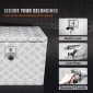 VEVOR Underbody Truck Box, 61 x 35,6 x 40,6 cm Pickup Storage Box, Heavy Duty Aluminium Diamond Plate Tool Box με κλειδαριά και κλειδιά, Αδιάβροχο κουτί αποθήκευσης τρέιλερ με μάνταλο T-Handle για φορτηγό, φορτηγό, τρέιλερ
