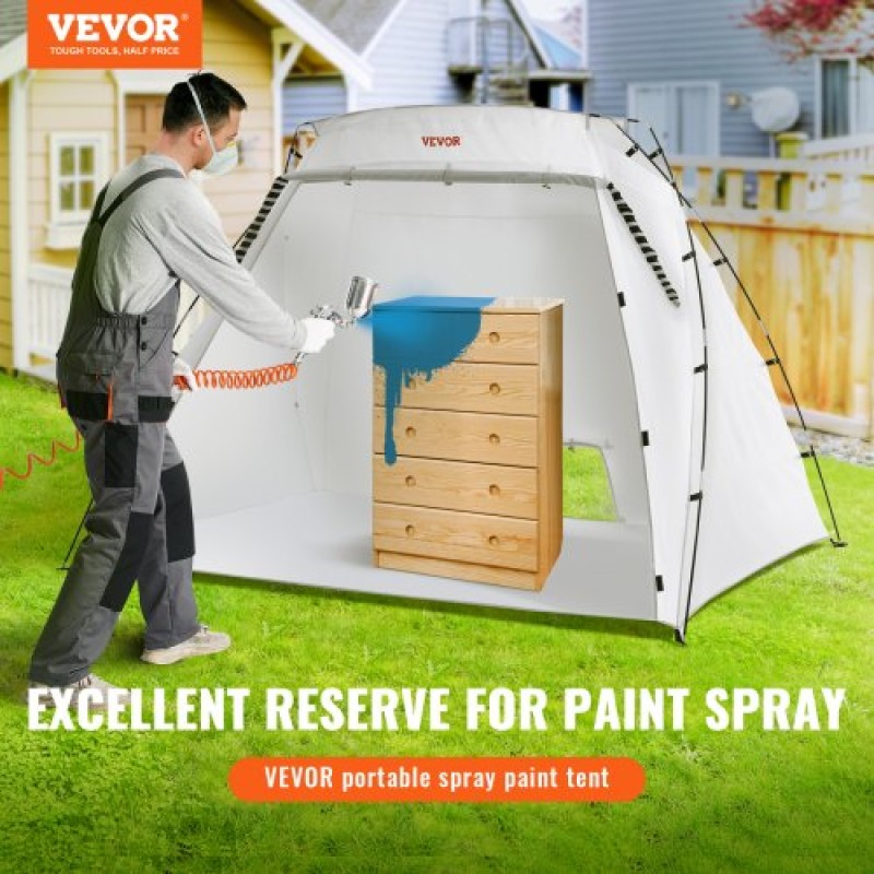 VEVOR Spray Paint Shelter, 2,3m x 1,6m x 1,6m Φορητή σκηνή βαφής σε σπρέι με ενσωματωμένη οθόνη δαπέδου & διχτυωτό, αναδιπλούμενο αναδυόμενο θάλαμο βαφής για έπιπλα Μεγάλος σταθμός βαφής εργαλείων DIY