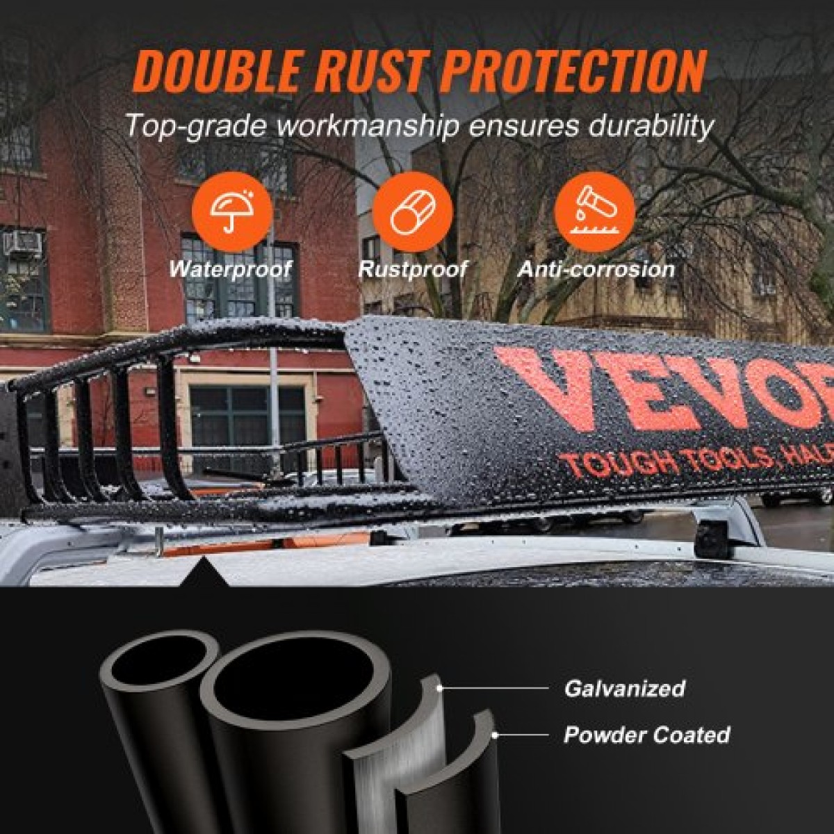 Καλάθι φορτίου VEVOR Roof Rack, 162,6 cm x 99,1 cm x 15,2 cm Μεταφορέας φορτίου οροφής με προέκταση, βαρέως τύπου ατσάλι 90,7 kg Χωρητικότητα Universal Roof Rack Basket, Βάση αποσκευών για SUV, φορτηγό