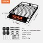Καλάθι φορτίου VEVOR Roof Rack, 162,6 cm x 99,1 cm x 15,2 cm Μεταφορέας φορτίου οροφής με προέκταση, βαρέως τύπου ατσάλι 90,7 kg Χωρητικότητα Universal Roof Rack Basket, Βάση αποσκευών για SUV, φορτηγό