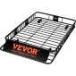 Καλάθι φορτίου VEVOR Roof Rack, 162,6 cm x 99,1 cm x 15,2 cm Μεταφορέας φορτίου οροφής με προέκταση, βαρέως τύπου ατσάλι 90,7 kg Χωρητικότητα Universal Roof Rack Basket, Βάση αποσκευών για SUV, φορτηγό