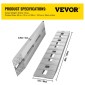 VEVOR 152,4 x 30,5 cm Ράμπες ρυμουλκούμενου αλουμινίου 2721,6 kg Total Beavertail Hook End 1 Pair 2 Ramps