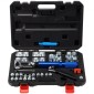 VEVOR Hydraulic Flaring Tool Kit, 45° Double Flaring Tool, Brake Repair Brake Flaring Tools for 3/16"-1/2", Brake Flare Tool with Tube Cutter and Deburrer, 30 PCS Tube Flaring Tools for Copper Lines