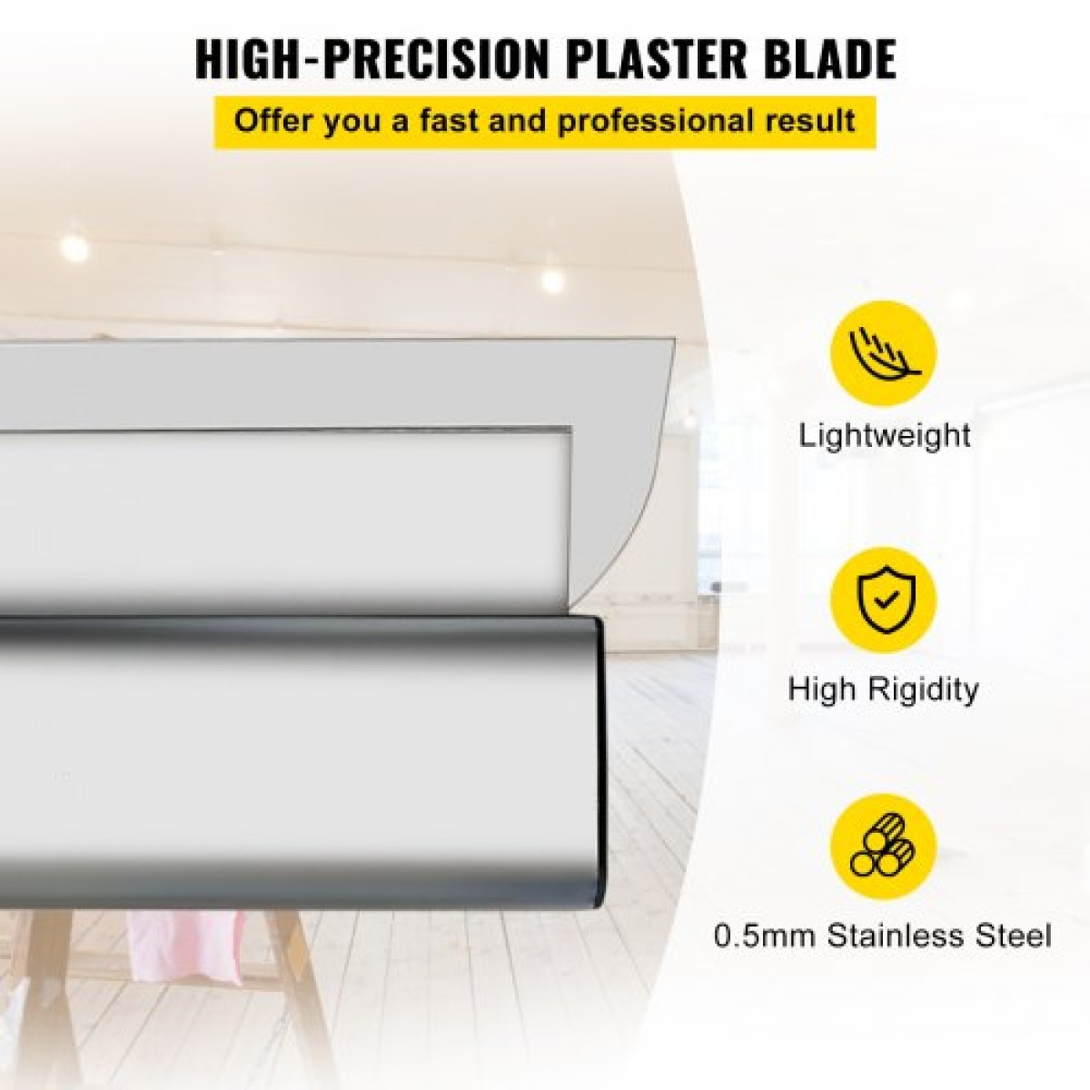 Γυψοσανίδα VEVOR Skimming Blade, 40inch Smoothing Knock-down Knife, Εργαλείο φινιρίσματος Putty Knife από ανοξείδωτο χάλυβα, ακραίες τάπες υψηλής πρόσκρουσης για γυψοσανίδες τοίχου γυψοσανίδας Gyprock