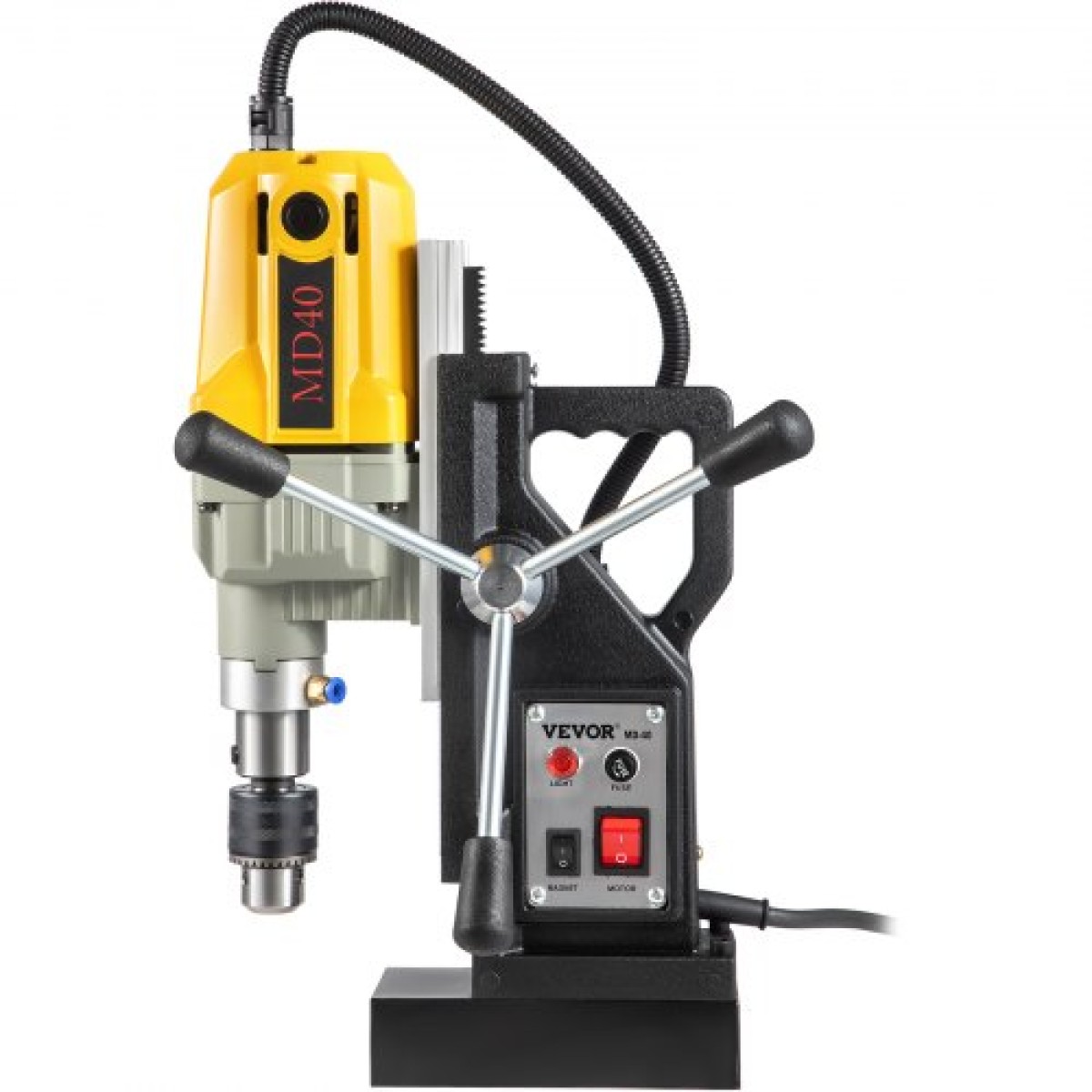 VEVOR Magnetic Drill, 1100W 4 cm Διάμετρος διάτρησης, 2697lbf/12000N Φορητή ηλεκτρική πρέσα τρυπανιού Mag με 7 Bit, 580 RPM Μέγιστη ταχύτητα διάτρησης για οποιαδήποτε επιφάνειες και οικιακές βελτιώσεις