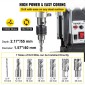 VEVOR Magnetic Drill, 1100W 4 cm Διάμετρος διάτρησης, 2697lbf/12000N Φορητή ηλεκτρική πρέσα τρυπανιού Mag με 7 Bit, 580 RPM Μέγιστη ταχύτητα διάτρησης για οποιαδήποτε επιφάνειες και οικιακές βελτιώσεις