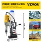 VEVOR Magnetic Drill, 1100W 4 cm Διάμετρος διάτρησης, 2697lbf/12000N Φορητή ηλεκτρική πρέσα τρυπανιού Mag με 7 Bit, 580 RPM Μέγιστη ταχύτητα διάτρησης για οποιαδήποτε επιφάνειες και οικιακές βελτιώσεις