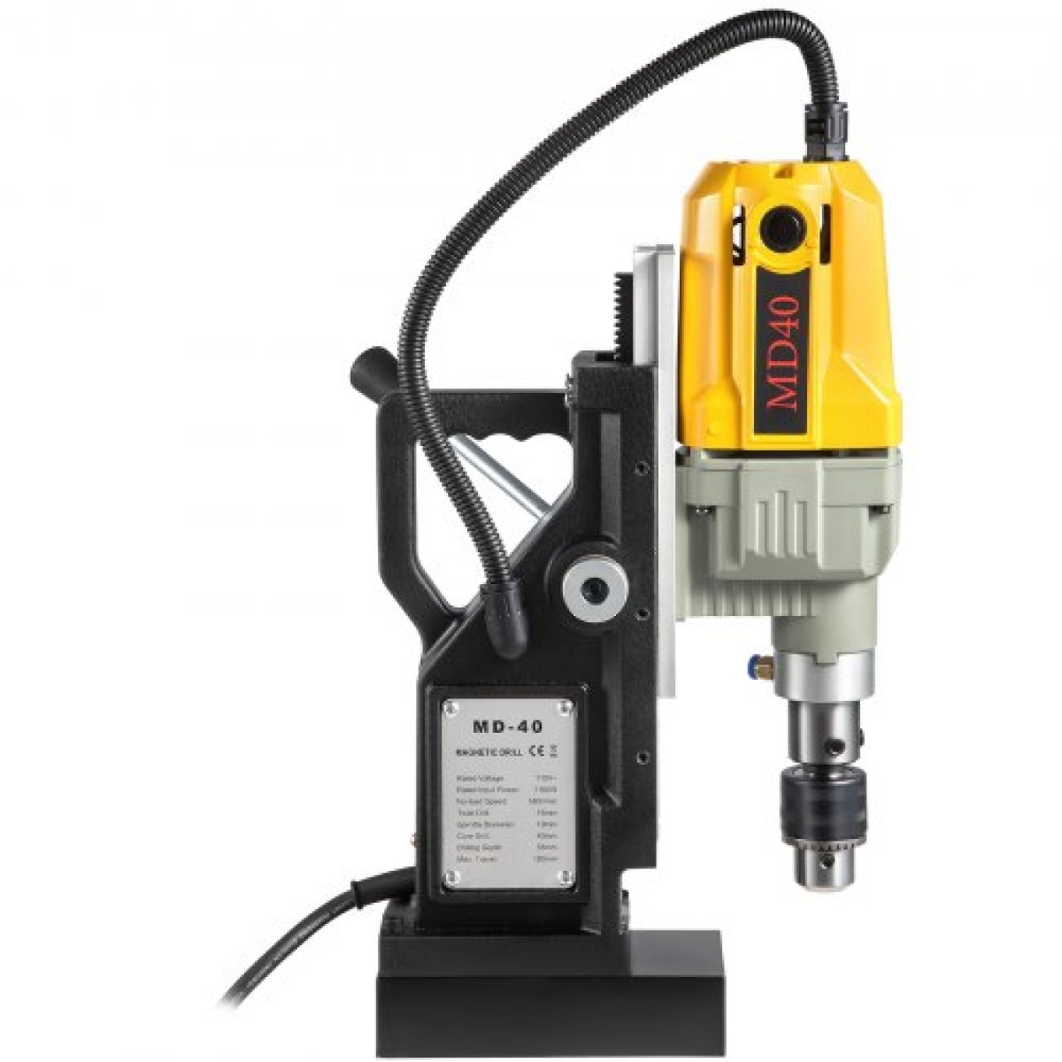VEVOR Magnetic Drill, 1100W 4 cm Διάμετρος διάτρησης, 2697lbf/12000N Φορητή ηλεκτρική πρέσα τρυπανιού Mag με 7 Bit, 580 RPM Μέγιστη ταχύτητα διάτρησης για οποιαδήποτε επιφάνειες και οικιακές βελτιώσεις