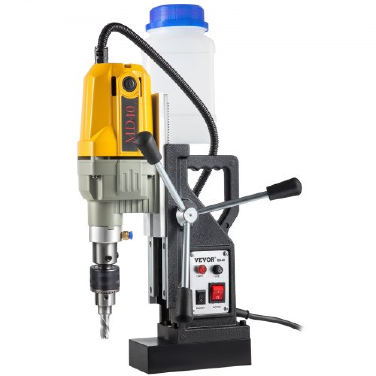 VEVOR Magnetic Drill, 1100W 4 cm Διάμετρος διάτρησης, 2697lbf/12000N Φορητή ηλεκτρική πρέσα τρυπανιού Mag με 7 Bit, 580 RPM Μέγιστη ταχύτητα διάτρησης για οποιαδήποτε επιφάνειες και οικιακές βελτιώσεις