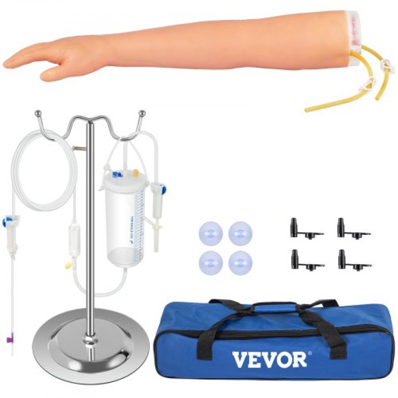 VEVOR Phlebotomy Practice Kit, IV Venipuncture Intravenous Training, High Simulation IV Practice Arm Kit with Carrying Bag, Practice and Perfect IV Skills, για φοιτητές Νοσηλευτές και επαγγελματίες