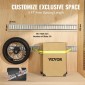 VEVOR E Track Tie-Down Rail Kit, 34PCS 152,4 cm Σετ E-Tracks Περιλαμβάνει 8 χαλύβδινες ράγες & 2 μονή υποδοχή & 8 δακτυλίους O & 8 ​​δεσίματα με D-ring & 8 τελικές τάπες, αξεσουάρ ασφάλισης για φορτίο, μοτοσικλέτες και ποδήλατα