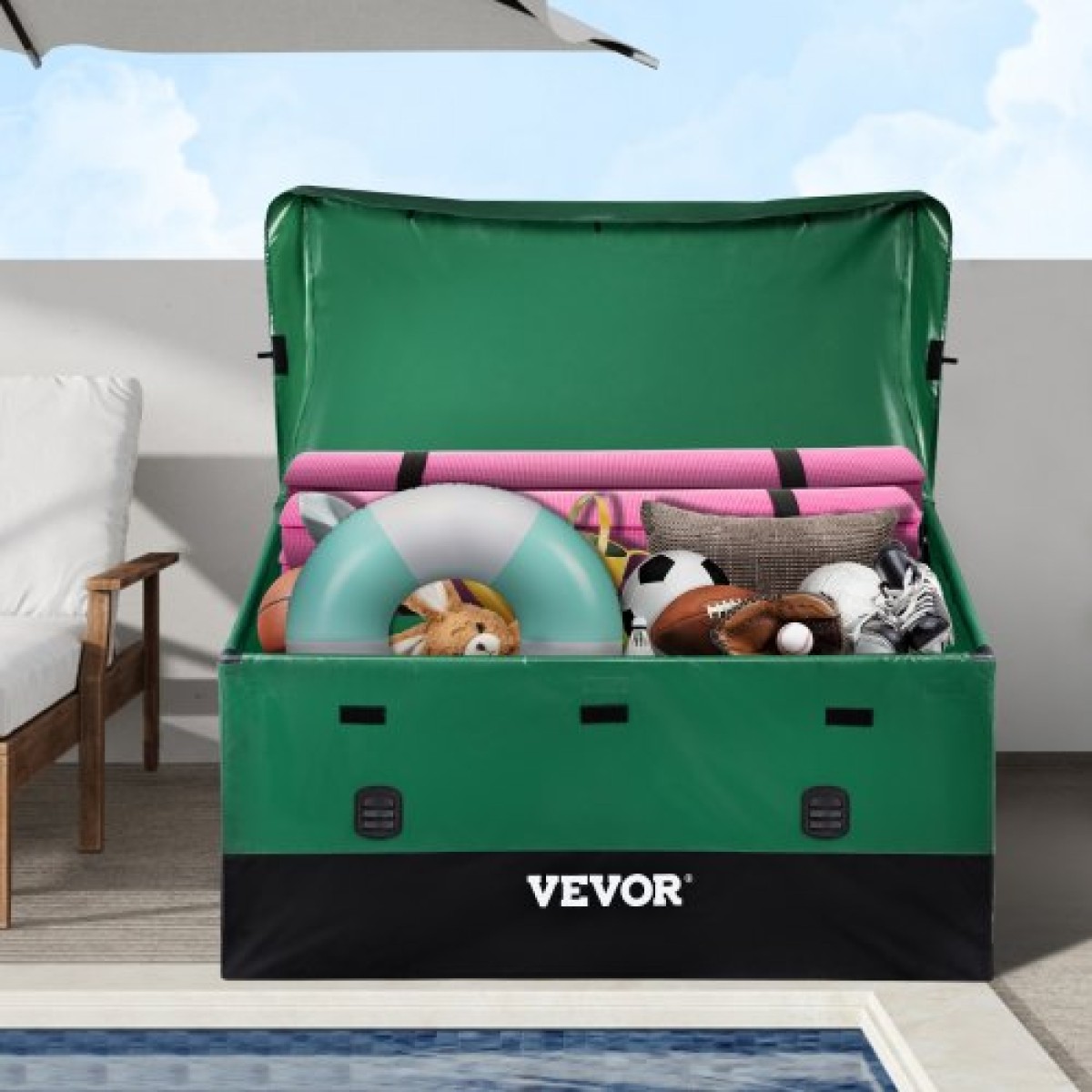 VEVOR Outdoor Storage Box Patio Deck Box 870,6 L Αδιάβροχος μουσαμάς PE