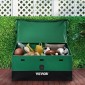VEVOR Outdoor Storage Box, 100 Gallon Αδιάβροχο PE Tarpaulin Deck Box με γαλβανισμένο πλαίσιο, προστασία παντός καιρού & φορητό, για κάμπινγκ, κήπο, δίπλα στην πισίνα και αυλή, καφέ & μπλε