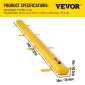 VEVOR Flood Barrier, 732 × 25,4 × 15,3 cm, επαναχρησιμοποιούμενοι σωλήνες εκτροπής νερού από PVC, ελαφρύ υδροφράγμα με εξαιρετική αδιάβροχη επίδραση που χρησιμοποιείται για πόρτες, γκαράζ, κίτρινο