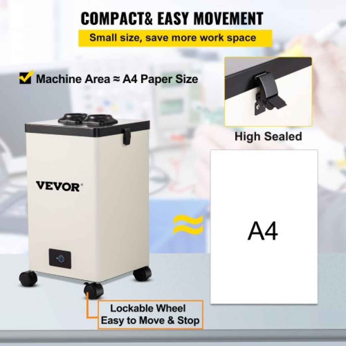 VEVOR Solder Fume Extractor, 150W 106 CFM Smoke Absorber, Φίλτρα 3 σταδίων 3 ταχυτήτων με σωλήνα για συγκόλληση, χάραξη με λέιζερ και συγκόλληση DIY