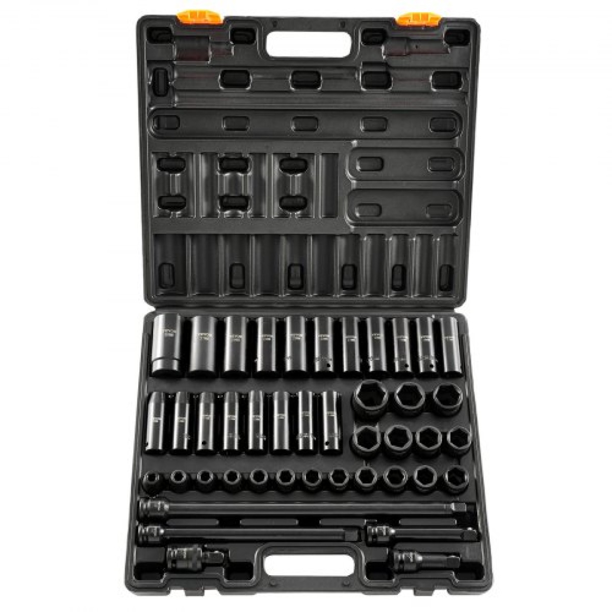 VEVOR Impact Socket Set 1/2 Inches 43 Piece Impact Socket, Standard Socket Assortment, 1/2 Inches Drive Socket Set 6 Point Socket Metric 9-30mm (Standard/Deep)