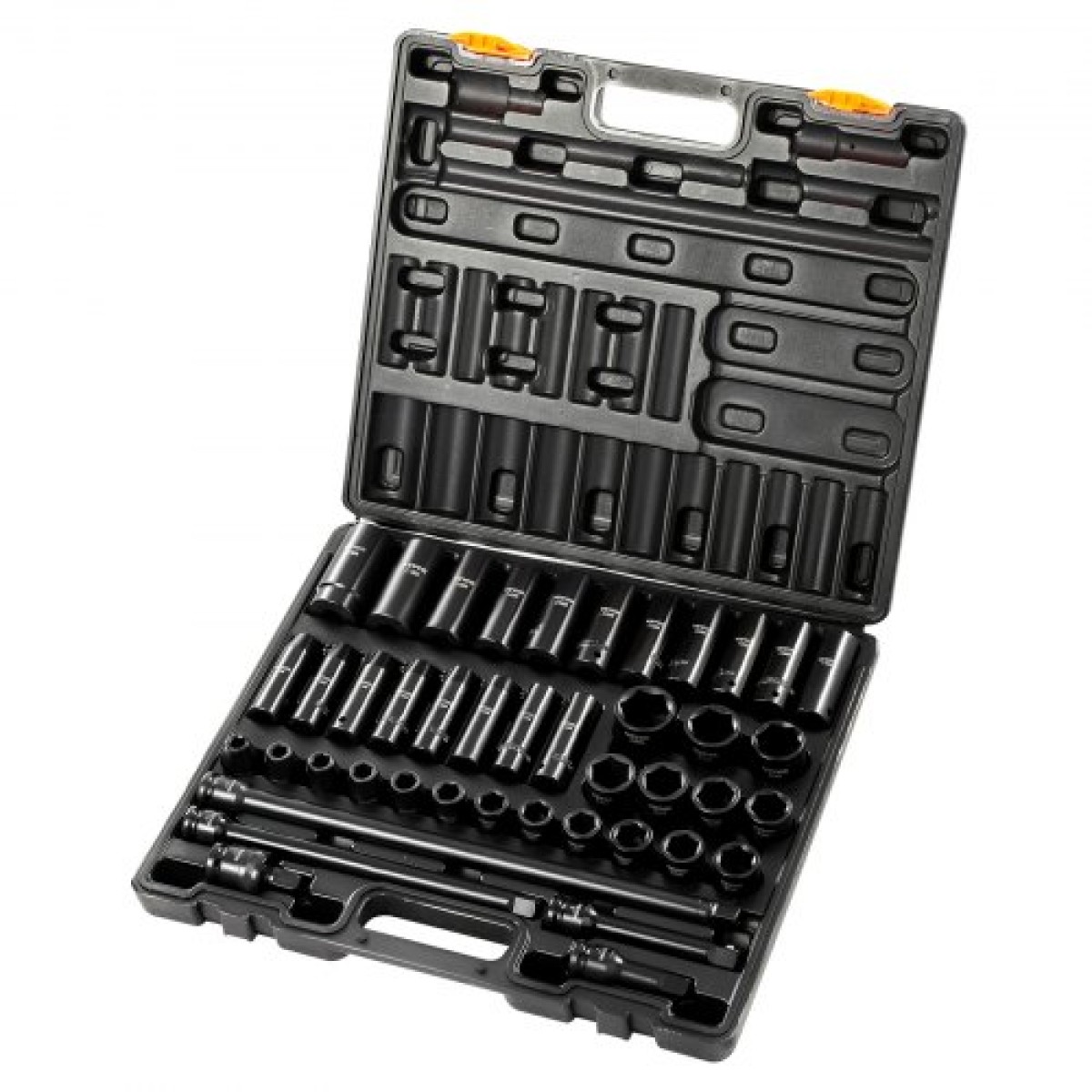 VEVOR Impact Socket Set 1/2 Inches 43 Piece Impact Socket, Standard Socket Assortment, 1/2 Inches Drive Socket Set 6 Point Socket Metric 9-30mm (Standard/Deep)