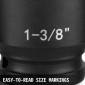VEVOR Impact Socket Set 1/2 Inches 43 Piece Impact Socket, Standard Socket Assortment, 1/2 Inches Drive Socket Set 6 Point Socket Metric 9-30mm (Standard/Deep)