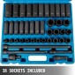 VEVOR Impact Socket Set 1/2 Inches 43 Piece Impact Socket, Standard Socket Assortment, 1/2 Inches Drive Socket Set 6 Point Socket Metric 9-30mm (Standard/Deep)
