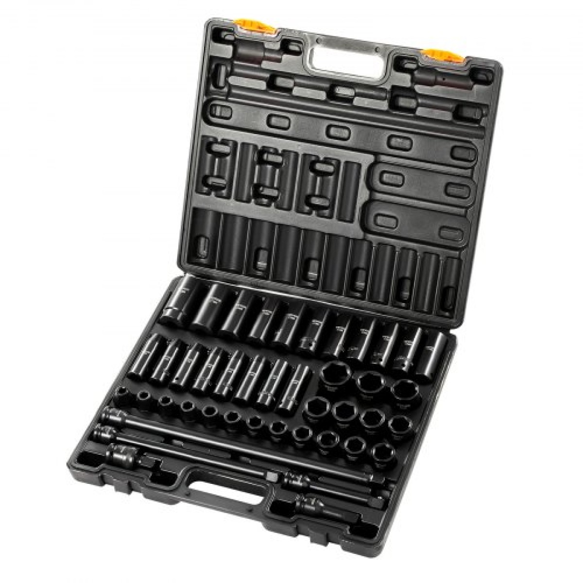 VEVOR Impact Socket Set 1/2 Inches 43 Piece Impact Socket, Standard Socket Assortment, 1/2 Inches Drive Socket Set 6 Point Socket Metric 9-30mm (Standard/Deep)
