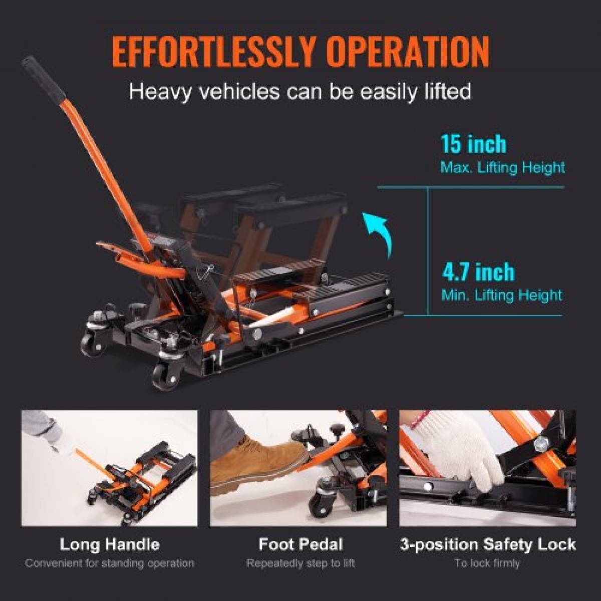 VEVOR Μοτοσικλέτα Υδραυλική Αντλία Βάση 680,4 kg ATV Dirt Bike Stand