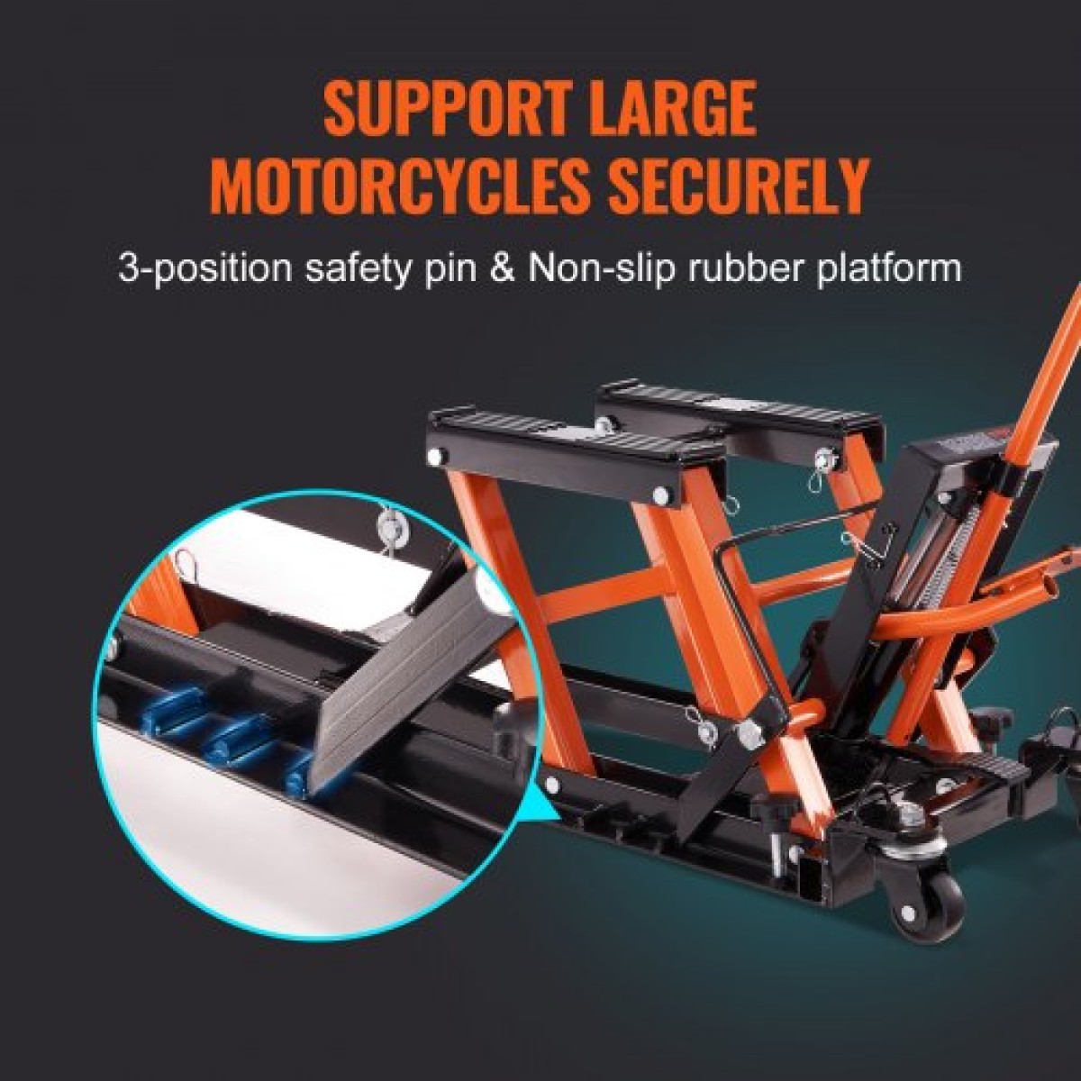 VEVOR Μοτοσικλέτα Υδραυλική Αντλία Βάση 680,4 kg ATV Dirt Bike Stand
