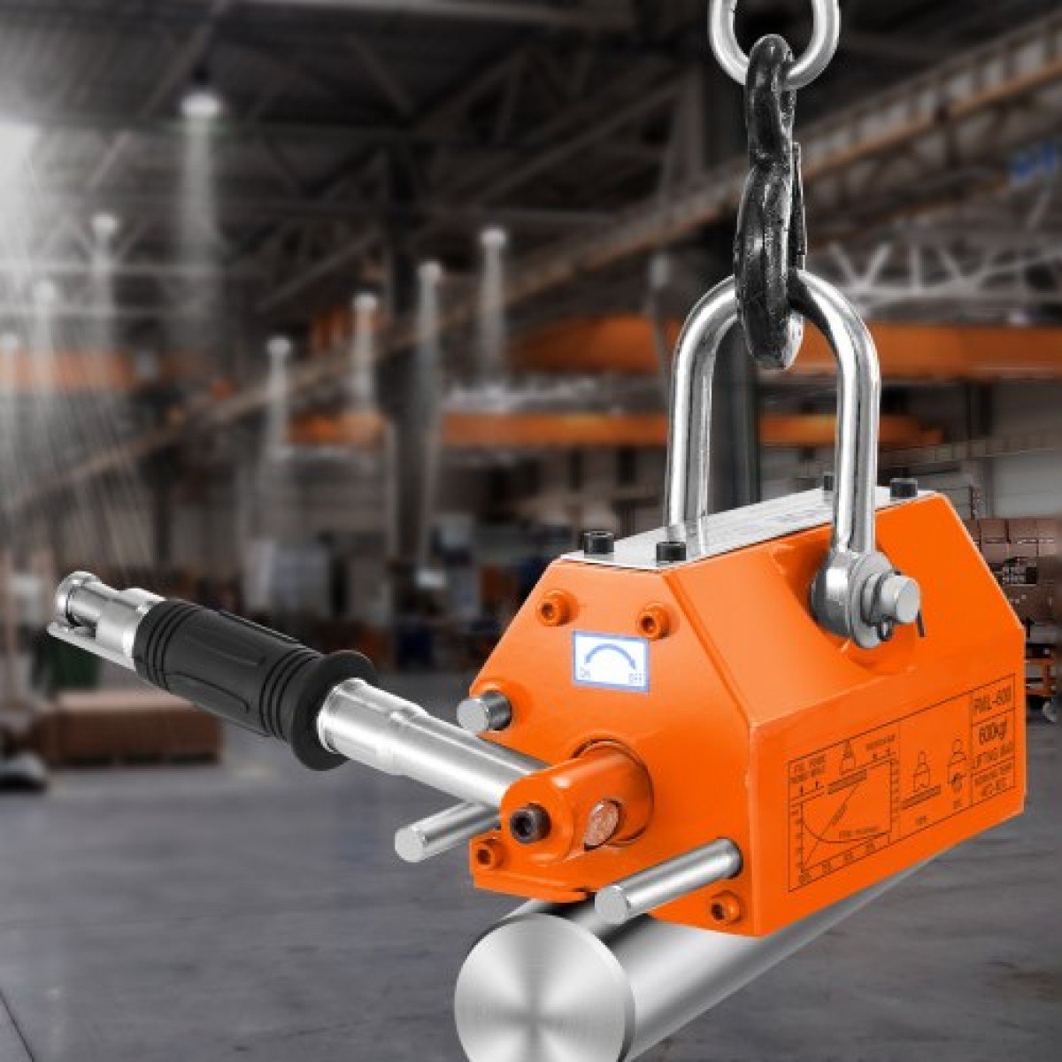 VEVOR Magnetic Lifter, 1320 lbs/600kg ικανότητα έλξης, 2,5 συντελεστής ασφάλειας, νεοδύμιο & χάλυβας, μαγνήτης ανύψωσης με απελευθέρωση, μόνιμοι μαγνήτες ανύψωσης, μαγνήτης βαρέως τύπου για ανυψωτικό, γερανός καταστήματος, μπλοκ, σανίδα